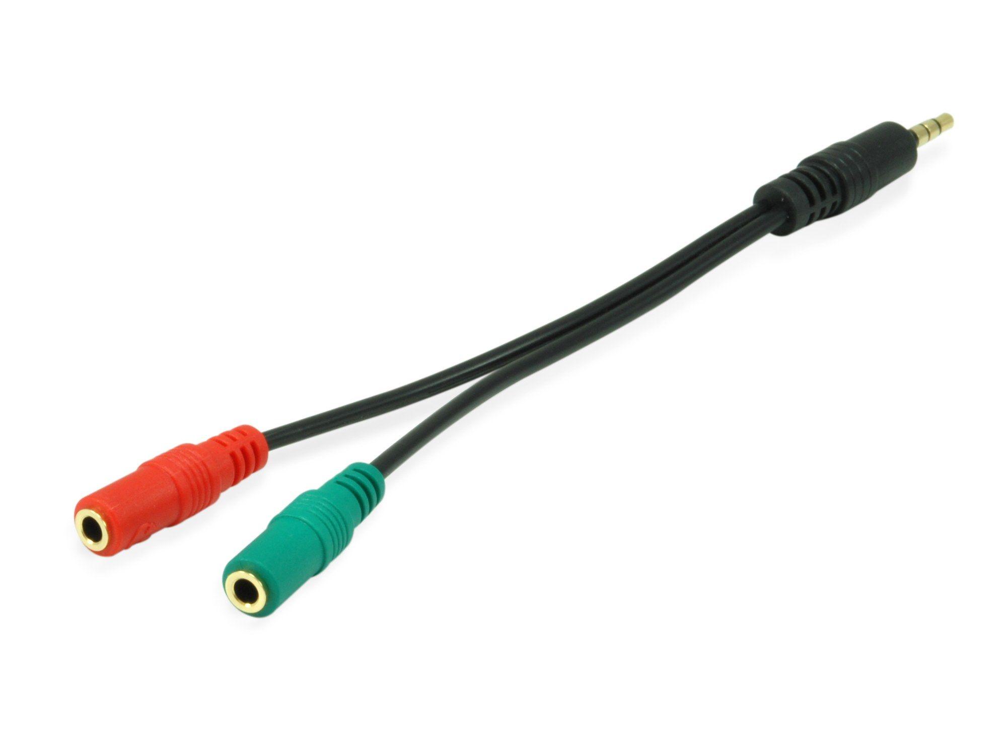 Cabo Divisor de Áudio EQUIP 147943 (1,5 m - 3.5 mm - 2 x 3.5mm - Preto)