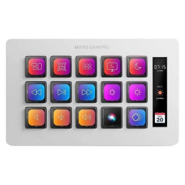 Control Deck MARS GAMING MSD-ONE (15 botões - Branco) — miniatura 3