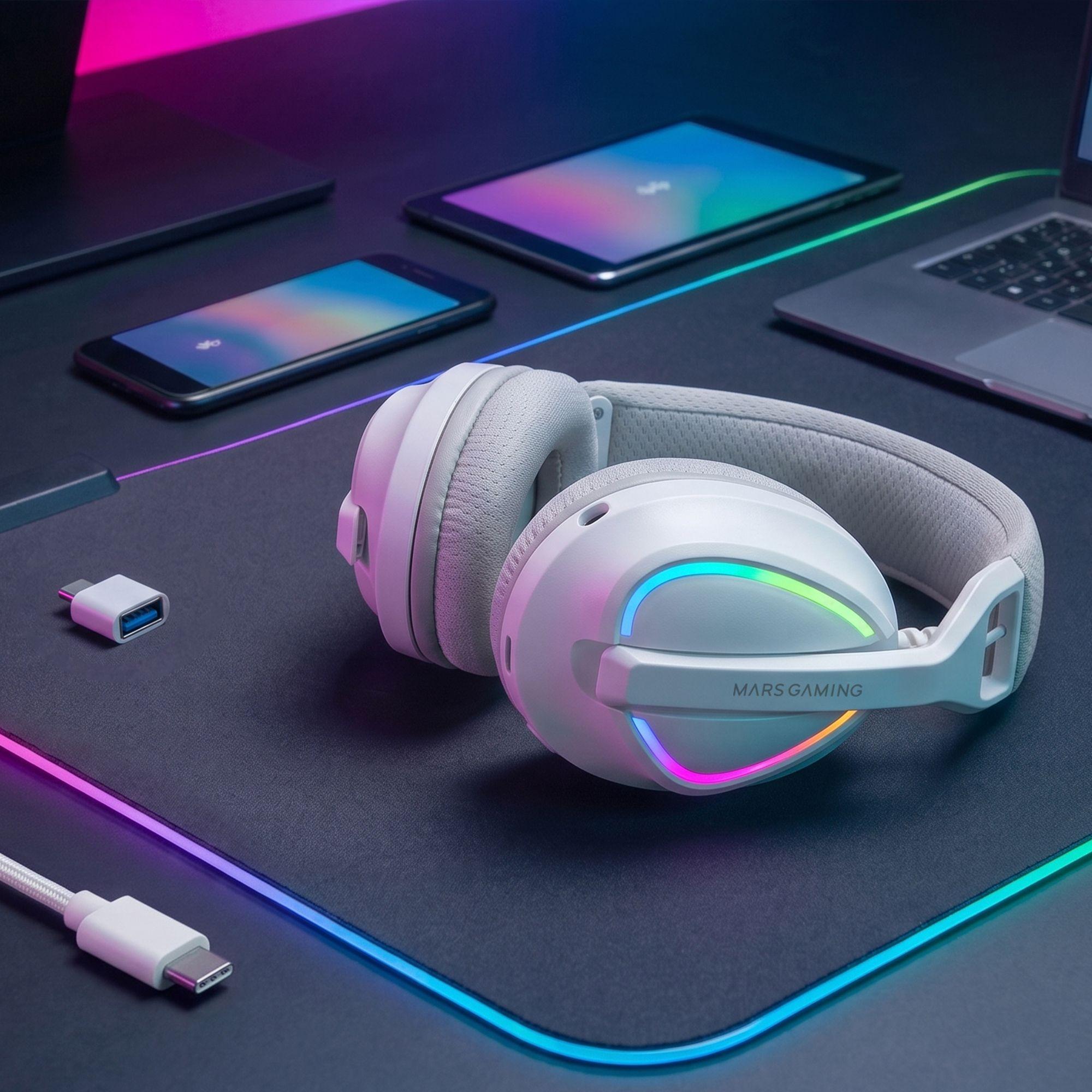Headset Gaming MARS GAMING MHW-QUASAR (Branco), miniatura 7