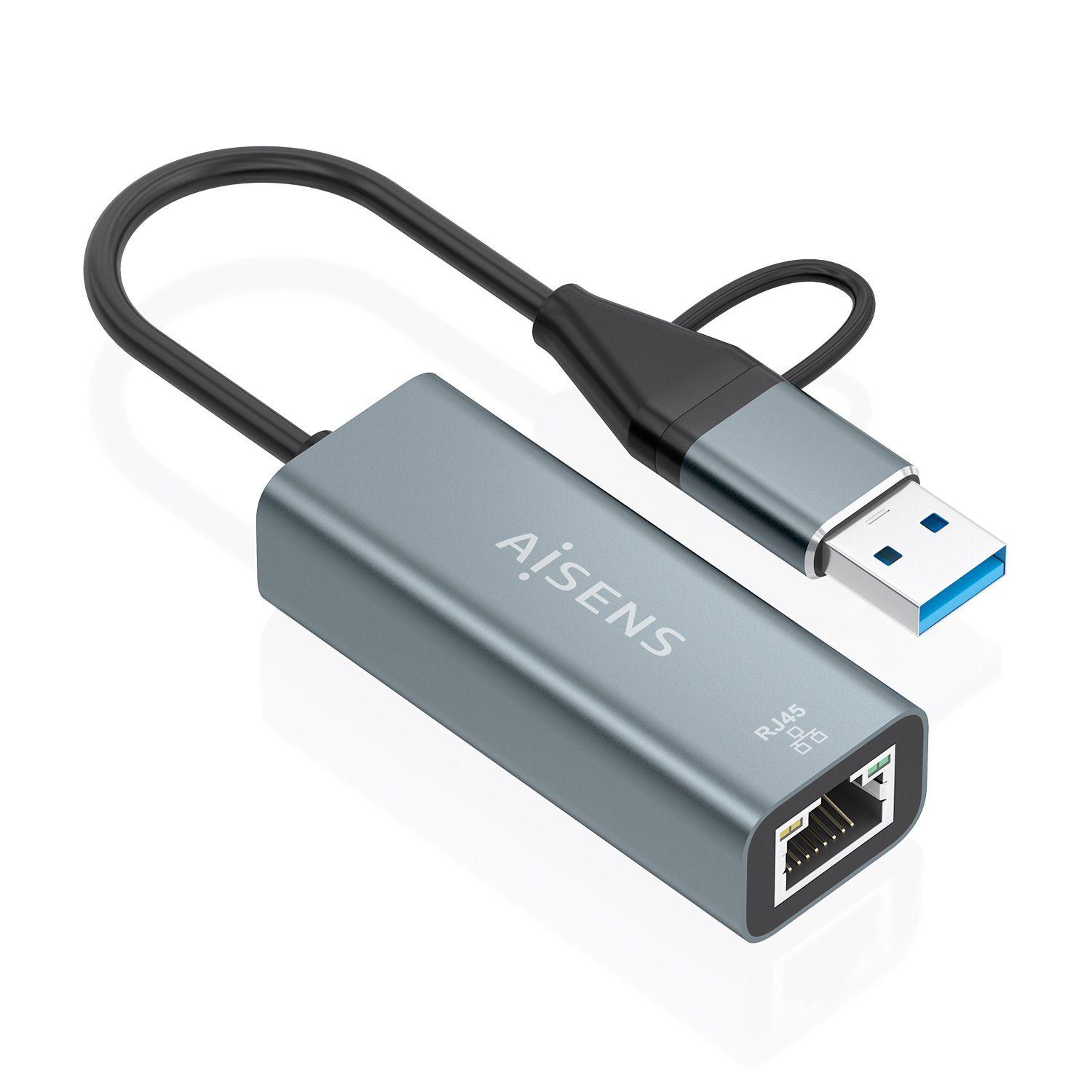 Adaptador USB para Ethernet AISENS A109-1032 (0,15 m - USB Tipo-C - Windows 10, Windows 11 - Cinzento), miniatura 2