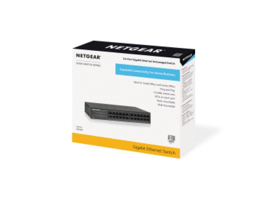 Switch NETGEAR GS324-200EUS (Gigabit Ethernet - 0,512 MB - 48 Gbit/s - Preto), miniatura 5