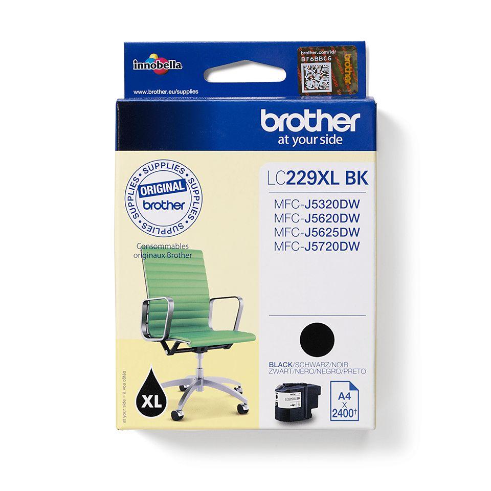 Tinteiro BROTHER LC229XLBKBP (2400 páginas - Preto)