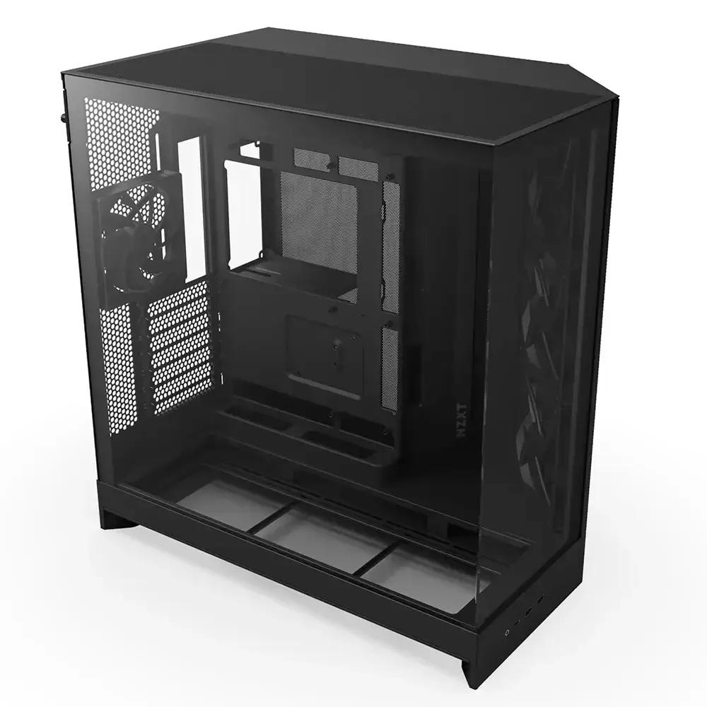 Caixa PC NZXT H9 Flow (2025) (ATX, EATX, micro ATX, Mini-ITX - Mid Tower - SGCC, vidro temperado, rede - Preto) — miniatura 2