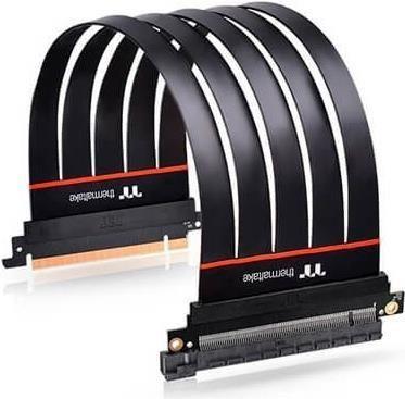 Cabo Riser THERMALTAKE TT Premium PCI-E 4.0 Extender (0,3 m - PCI-E x16 - Placa gráfica - Preto)