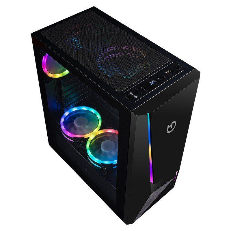Caixa PC HIDITEC V20 PRO ARGB (ATX, Micro-ATX - PC - ATX, micro ATX - Preto) — miniatura 3