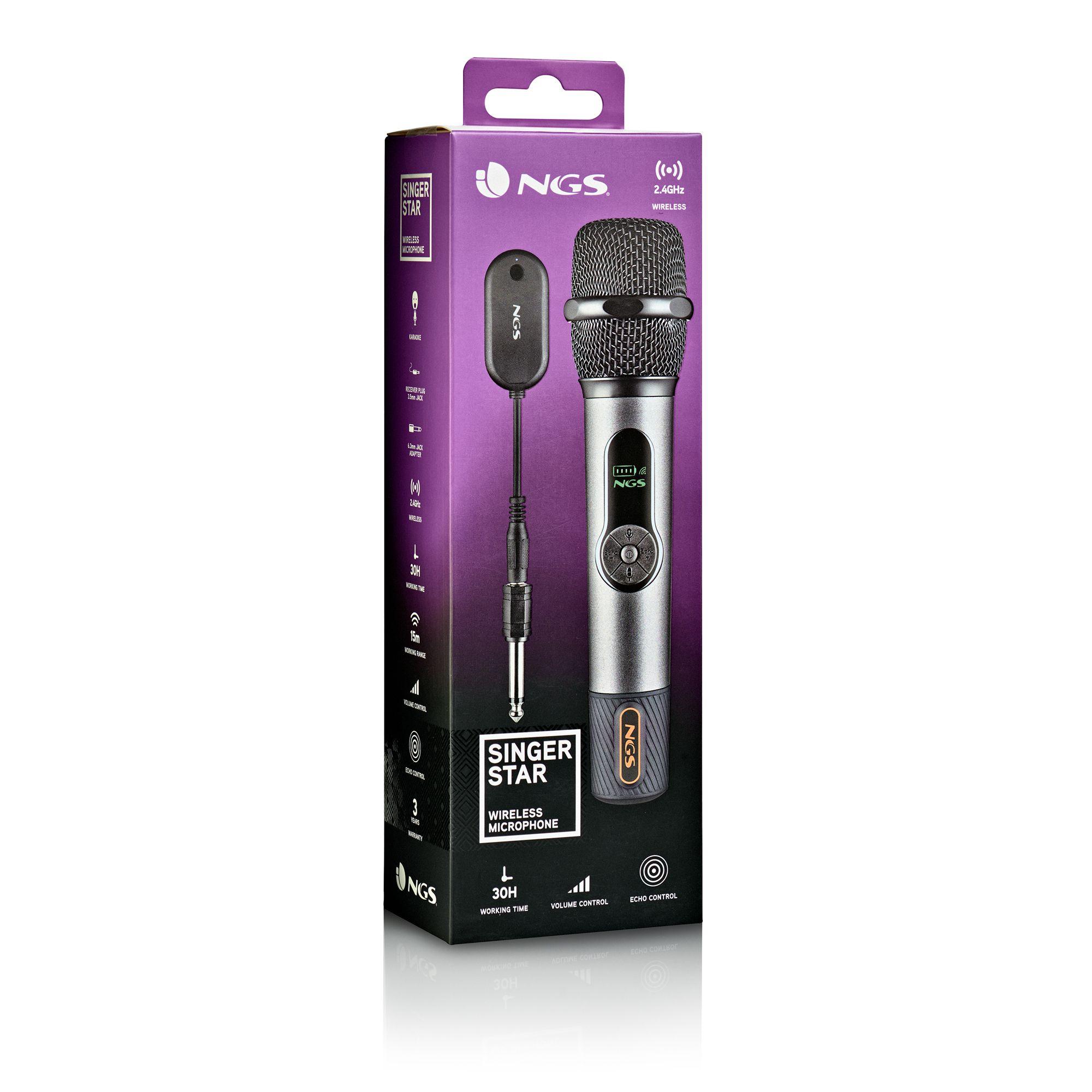 Microfone Sem Fios NGS Singer Star (Sem fios - Preto) — miniatura 7