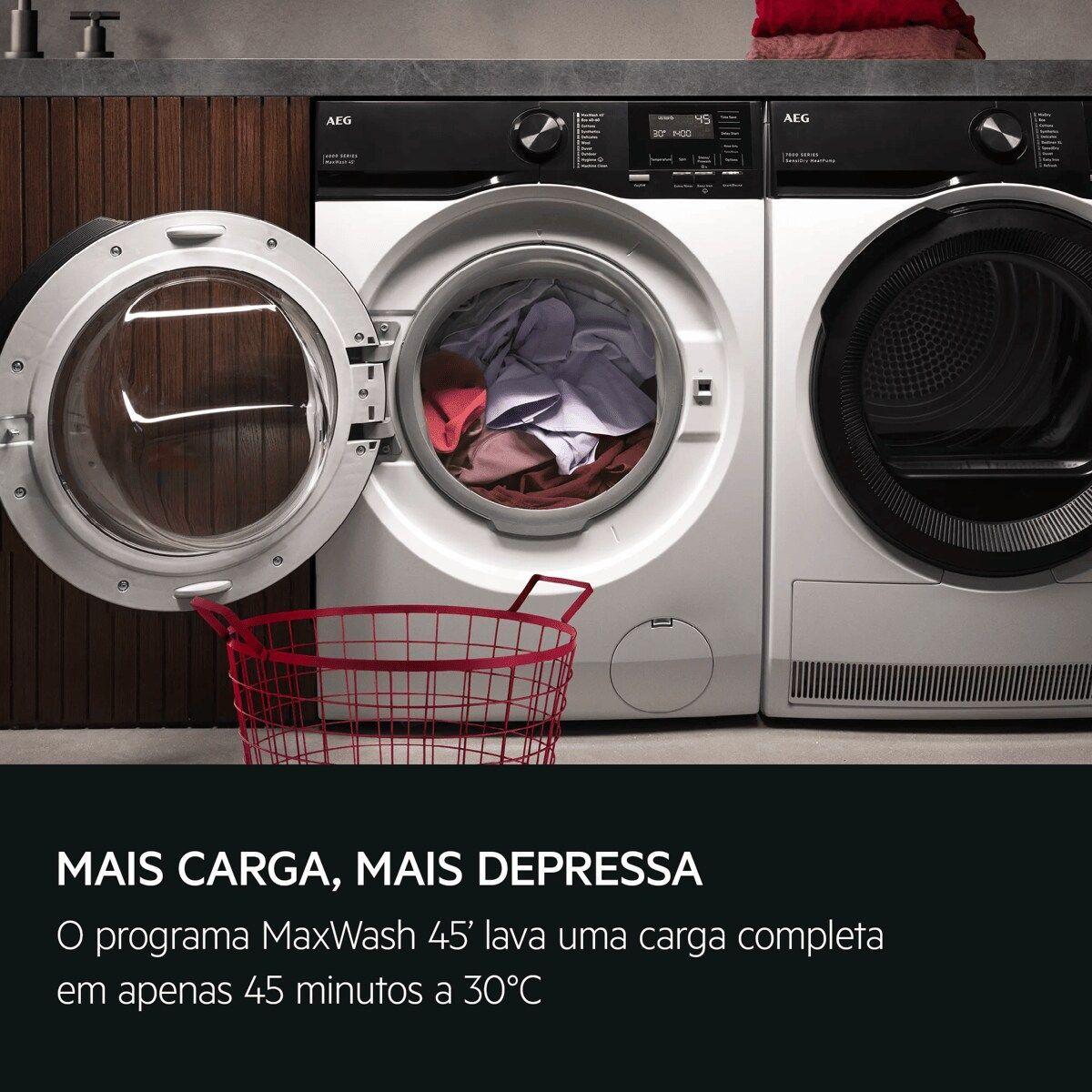 Máquina de Lavar Roupa Independente AEG LFE6G540O2M (1400 rpm - B - 52 l - Branco e Preto), miniatura 4