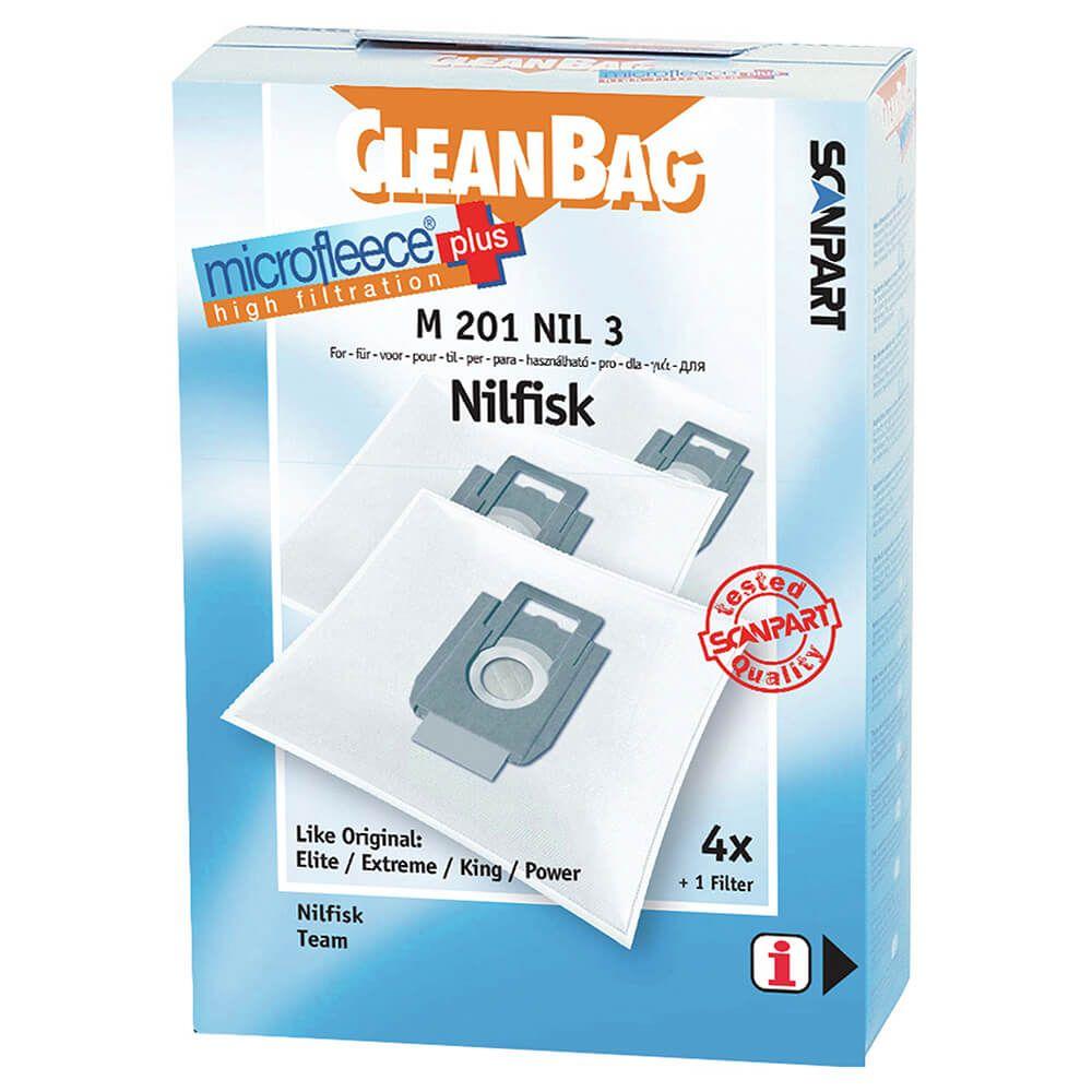 Sacos para Aspirador SCANPART M 201 (4 unidades - Compatível com Nilfisk)