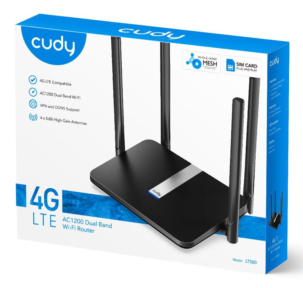 Router 4G CUDY LT500 (Wi-Fi 5 - 867 Mbit/s - Banda dupla, 2,4 GHz e 5 GHz - Preto), miniatura 5