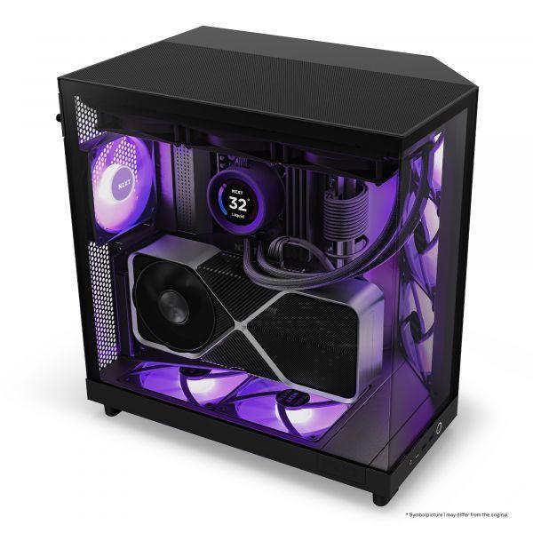 Caixa PC NZXT H6 Flow RGB (ATX, micro ATX, Mini-ITX - SFX-L, SFX, ATX - Midi Tower - Preto) — miniatura 6