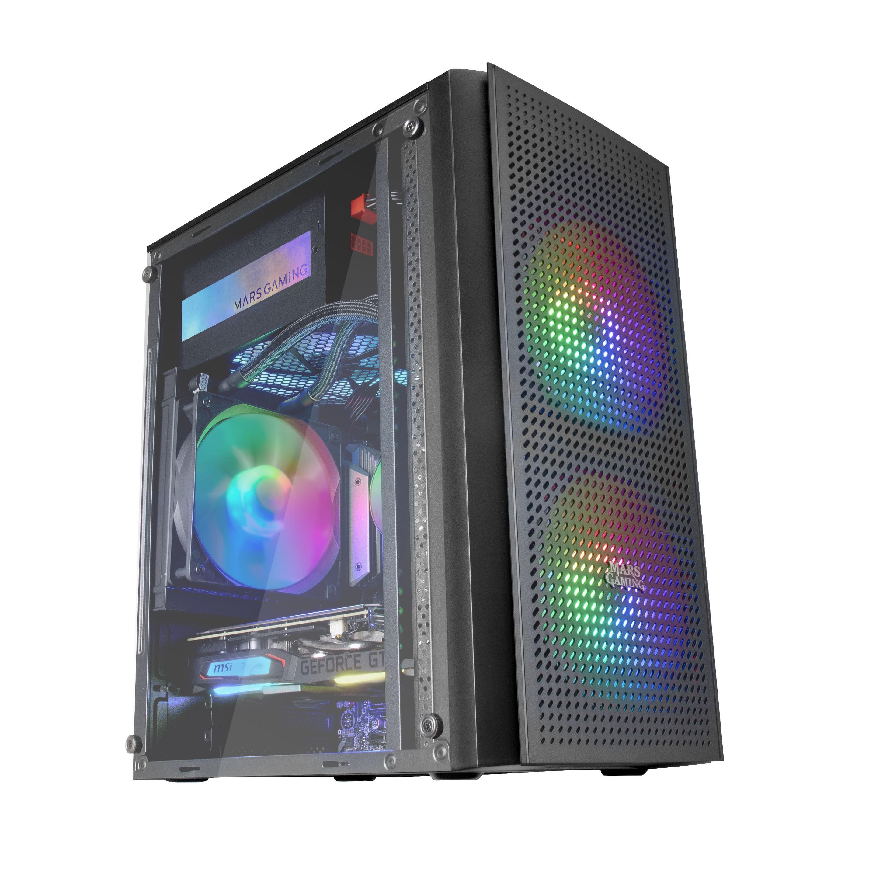 Caixa PC Gaming MARS GAMING MC300 (micro ATX, Mini-ITX - Mini Tower - Micro-ATX, Mini-ITX - Preto)