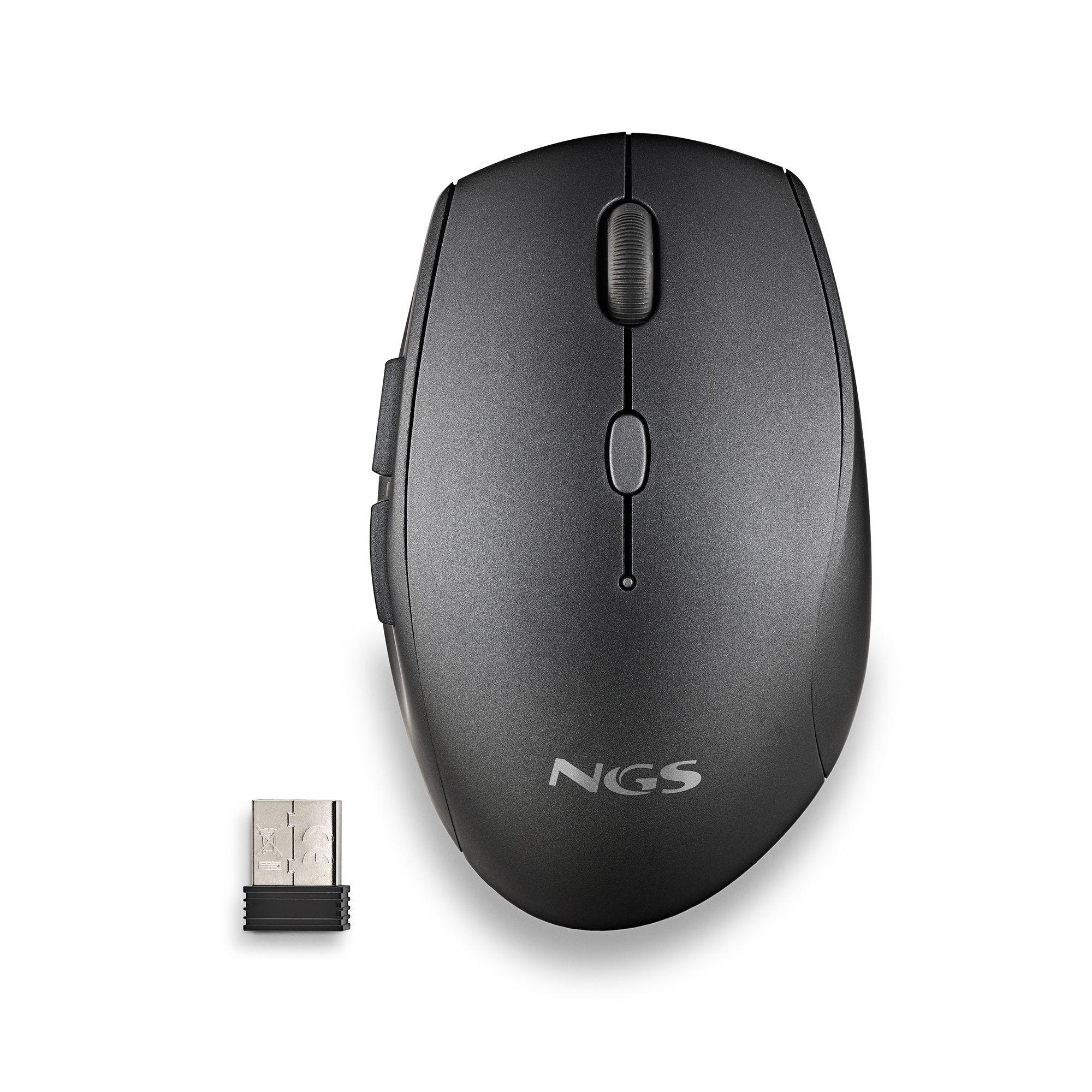 Rato NGS BEE (Mão direita - 1600 DPI - Ótico - Preto)