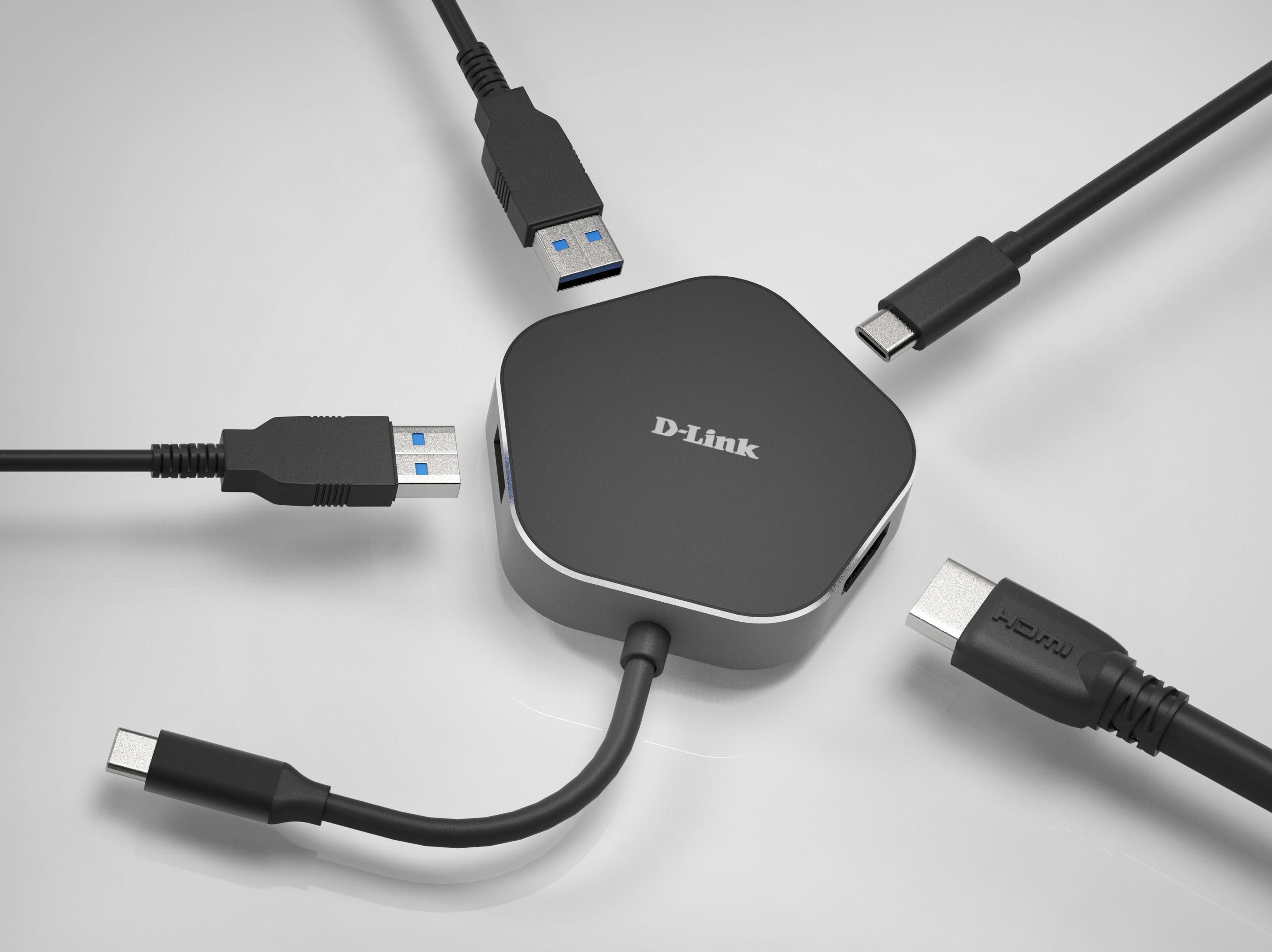 Hub USB-C D-LINK DUB-M420 (Preto e Alumínio) — miniatura 2
