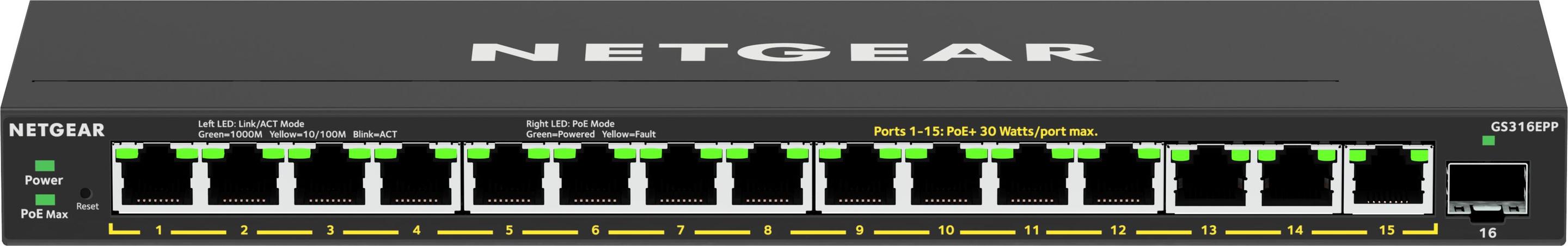 Switch NETGEAR GS316EPP-100PES (Gigabit Ethernet - 28 Gbit/s - Preto) — miniatura 4