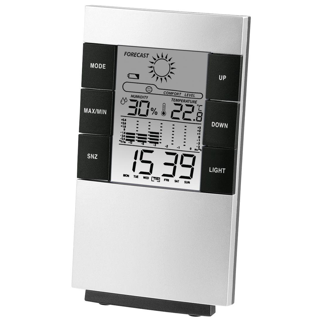 Termo-higrómetro HAMA TH-200 (Altura 13,4 cm - Prateado)