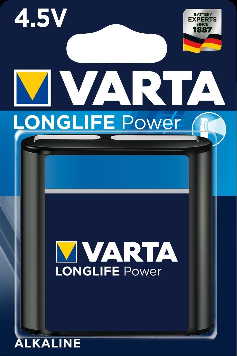 Pilha Alcalina VARTA 3LR12 Longlife Power (Preto)