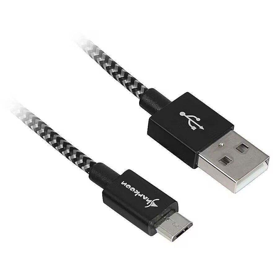 Cabo USB SHARKOON USB 2.0 A para Micro-B (2 m - Preto/Cinza)