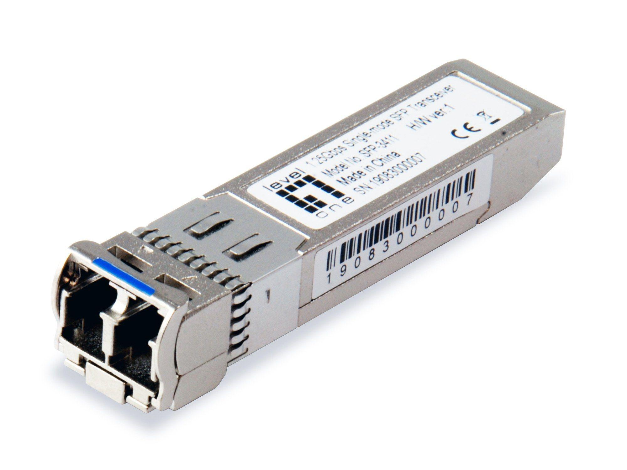 Módulo Transceptor SFP LEVELONE SFP-3411 (1 unidade - 1250 Mbit/s - Prateado)