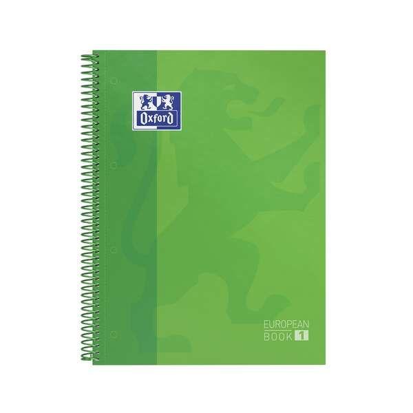 Caderno Espiral OXFORD Europeanbook 1 (Cartão - Verde)