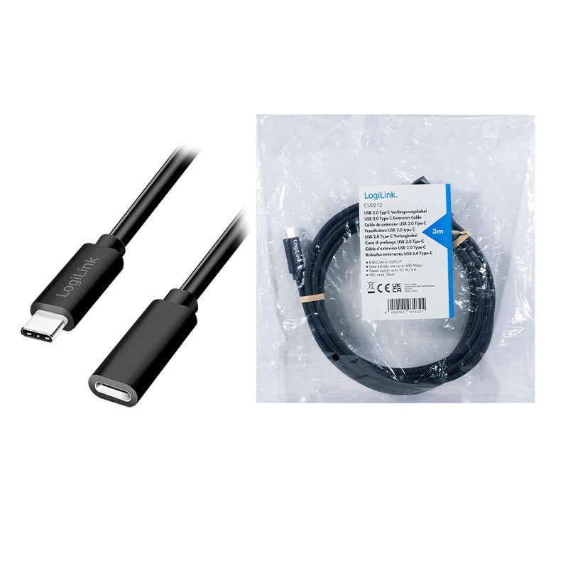 Cabo de Extensão USB-C LOGILINK CU0210 (1 m - USB-C - Preto) — miniatura 5