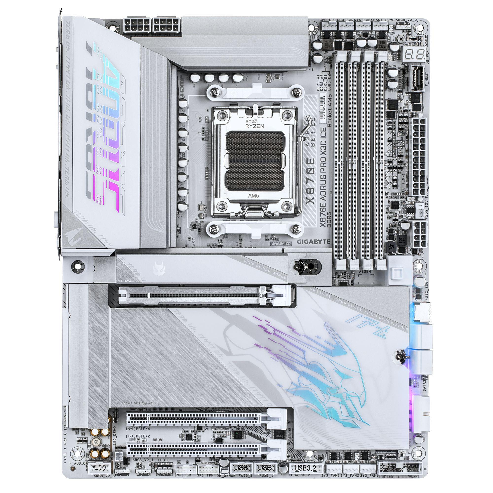 Motherboard GIGABYTE X870E AORUS PRO X3D ICE (AM5 - ATX - Duplo canal - Branco), miniatura 2