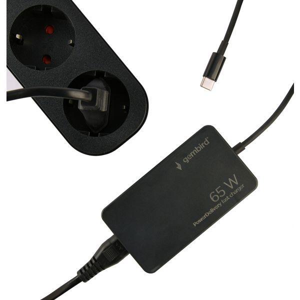 Carregador Universal GEMBIRD NPA-AC-PDQC65-01 (65 W - Até 65 W - Preto), miniatura 3