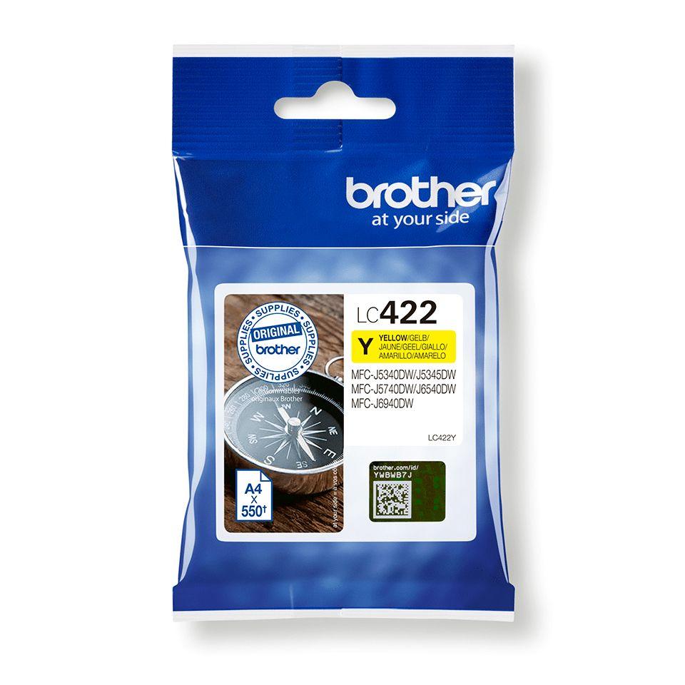 Tinteiro BROTHER LC422Y (550 páginas - Amarelo)