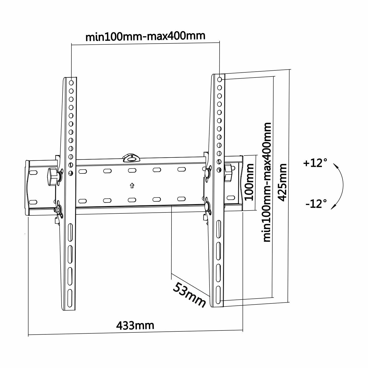 Suporte de Parede TV/Monitor AISENS WT55T-015 (32-55" - Inclinação ±12° - Preto), miniatura 4