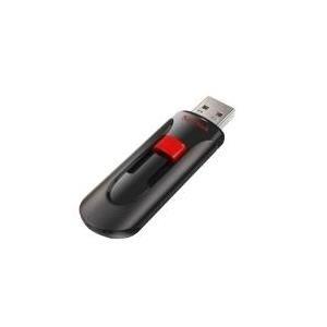 Pen USB SANDISK Cruzer Glide SDCZ60-128G-B35 (128GB - Slide - USB 2.0 - Preto e Vermelho)