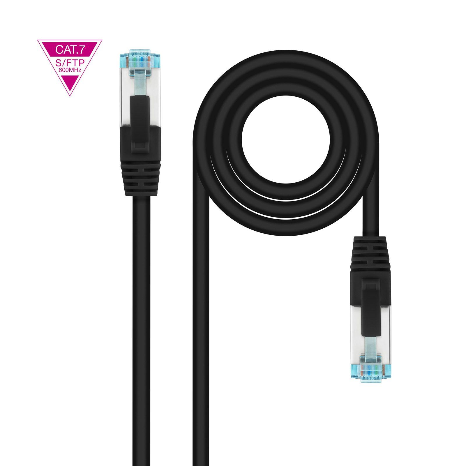Cabo de Rede NANOCABLE 10.20.1700-L25-BK (0,25 m - Cat7 - RJ-45, macho - Preto)