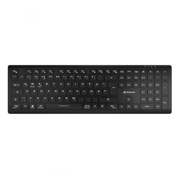 Teclado SHARKOON OfficePal K30W (Alemão - Teclas tesoura - USB - Preto), miniatura 2