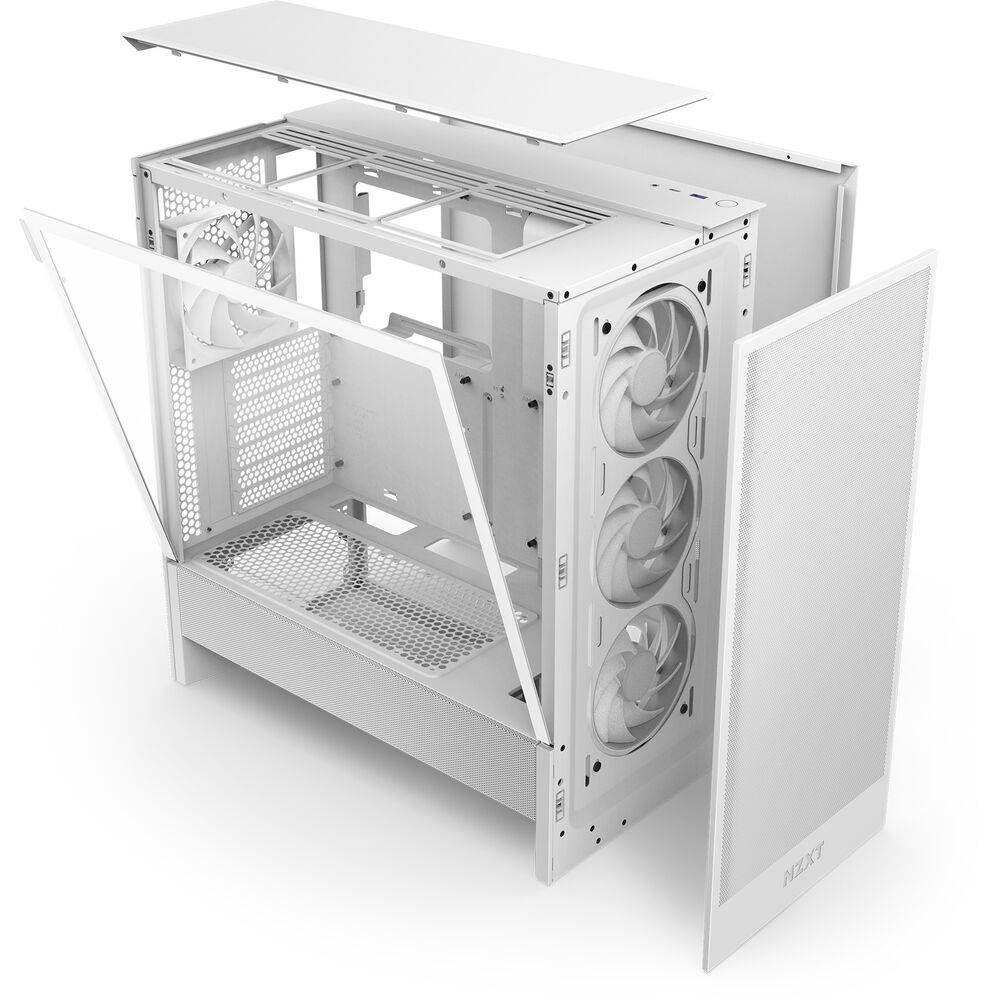 Caixa PC NZXT H5 Flow RGB 2024 (SFX-L, SFX, ATX - Midi Tower - Vidro temperado, SGCC - Branco) — miniatura 6