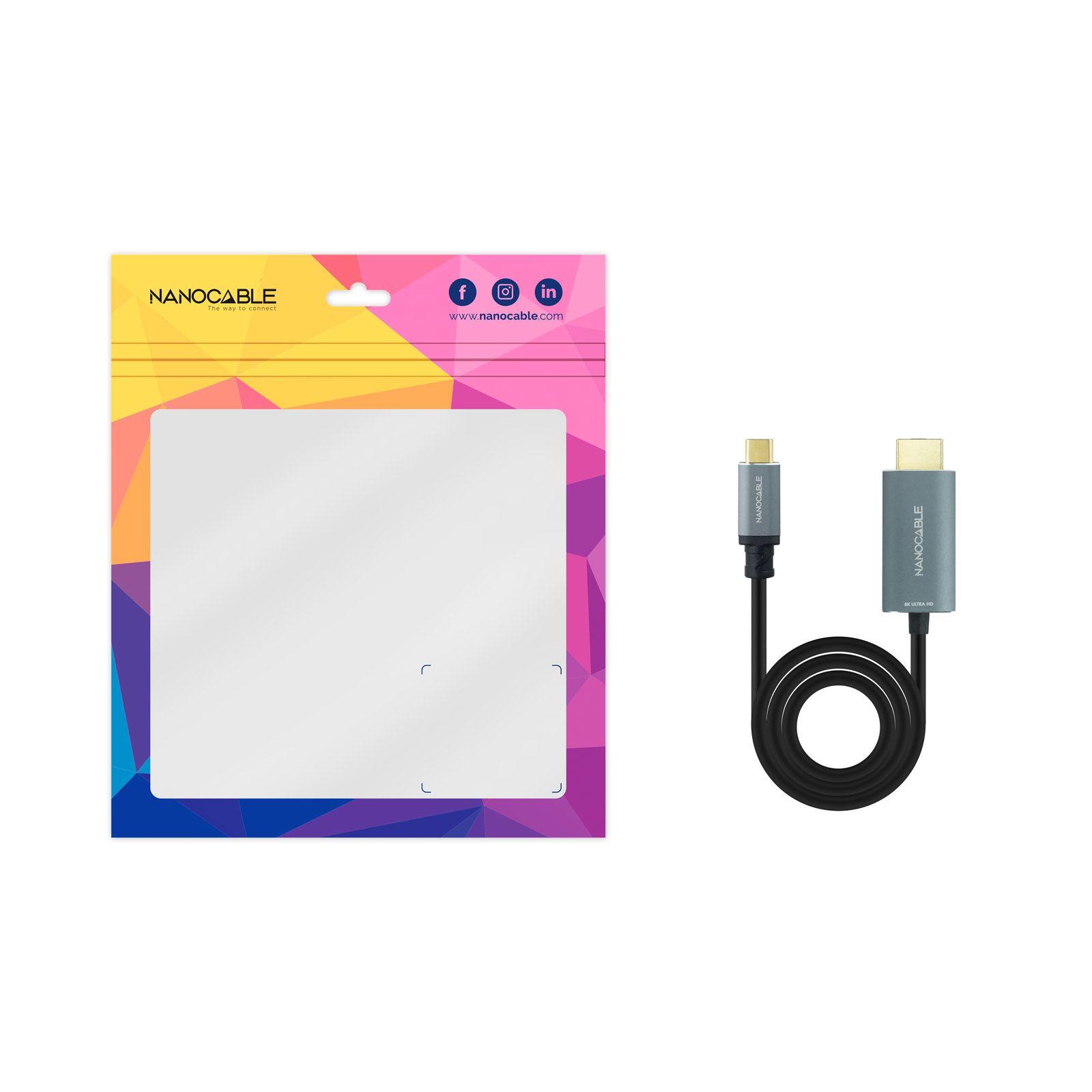 Cabo Conversor NANOCABLE 10.15.5162 (1,8 m - HDMI Type A - USB Type-C - Preto) — miniatura 5