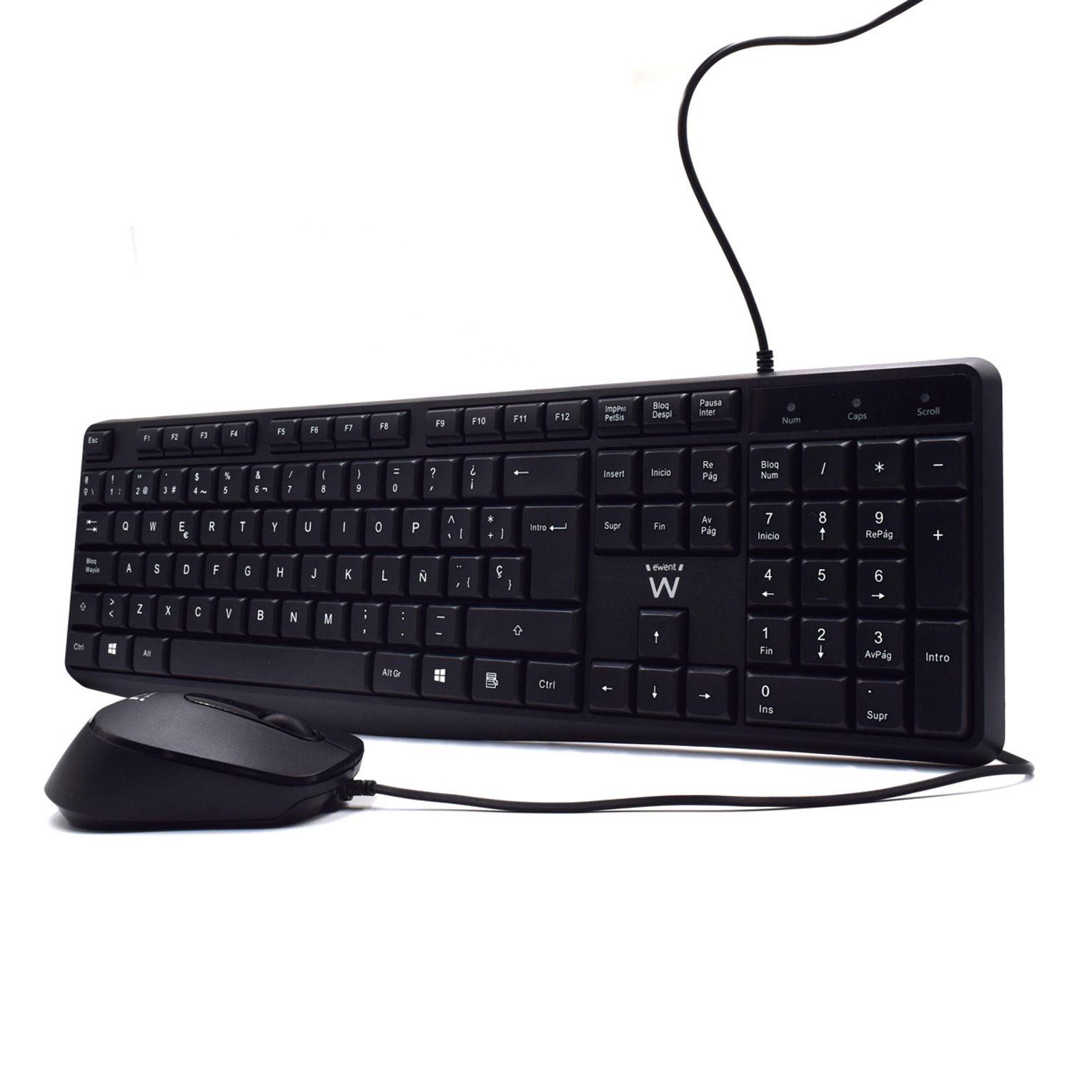 Conjunto Teclado e Rato EWENT EW3006 (Espanhol - Interruptor de membrana - Tamanho completo - Preto) — miniatura 2