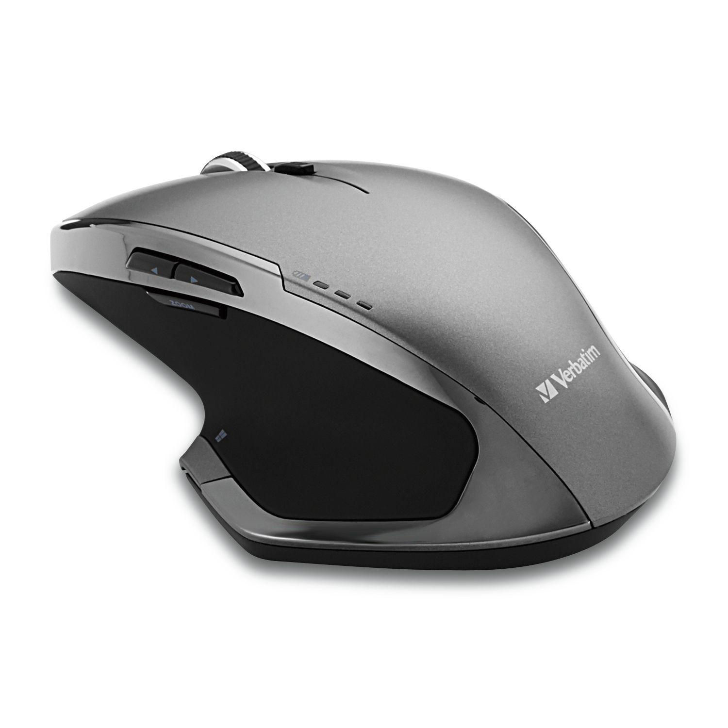 Rato VERBATIM 49041 (Mão direita - 1600 DPI - Blue LED - Preto e Cinzento)
