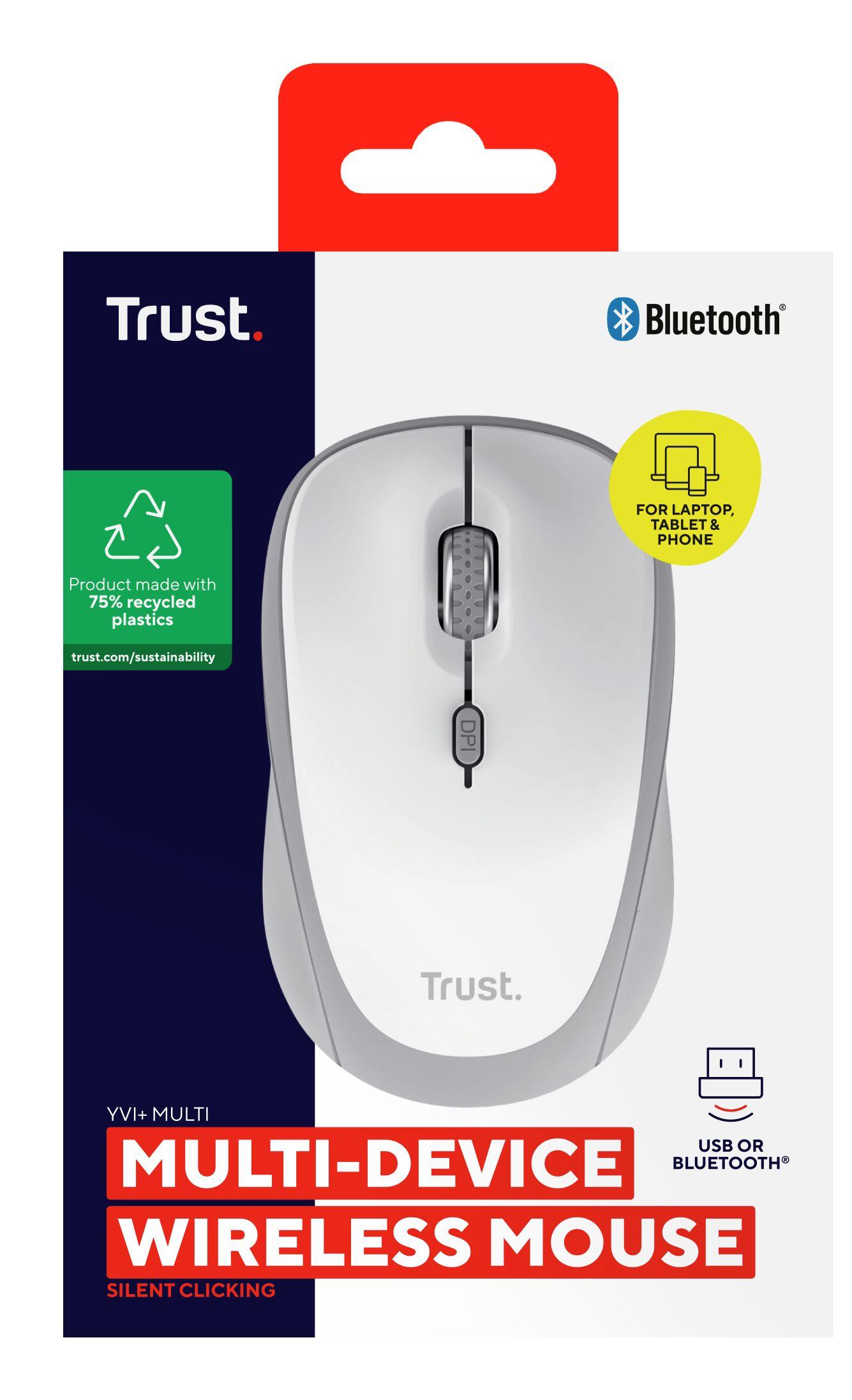 Rato TRUST Yvi+ (Ambidestro - 1600 DPI - Ótico - Branco) — miniatura 6