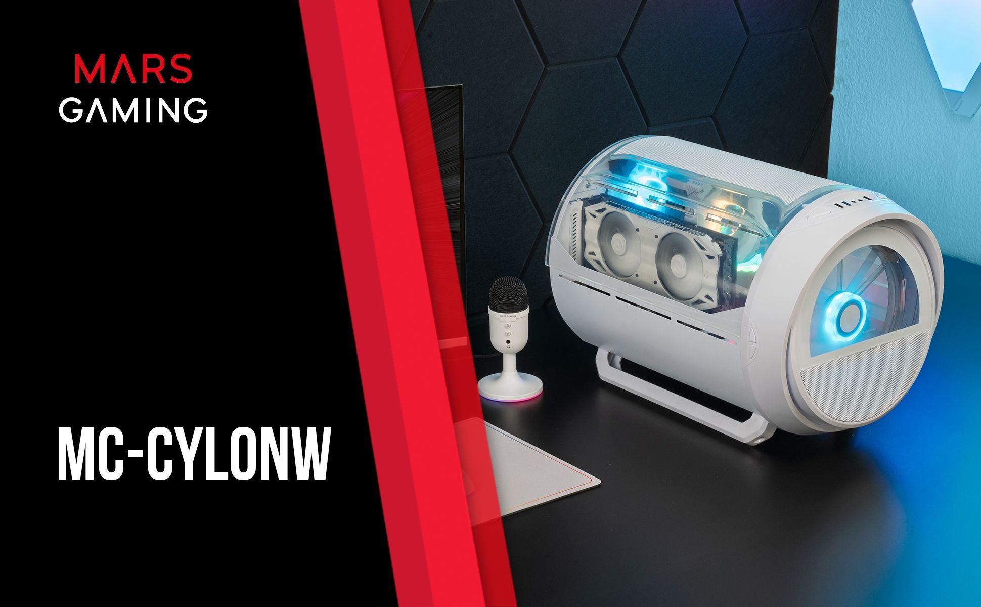 Caixa PC MARS GAMING MC-CYLON (micro ATX, Mini-ITX - Mini Tower - Micro-ATX, Mini-ITX - Branco) — miniatura 7