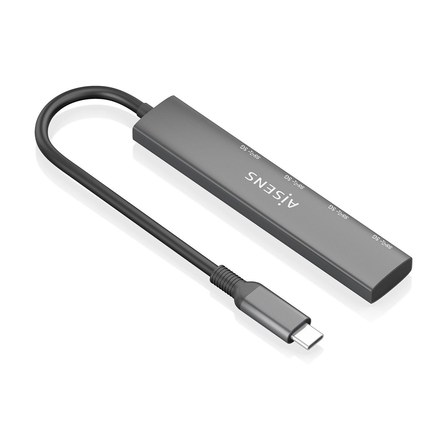 Hub USB-C AISENS A109-0943 (0,15 m - 4x USB 3.2 Gen 1 - Cinzento), miniatura 2