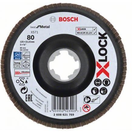 Disco de Lamelas BOSCH X571 Best for Metal (Zircónio e corindo semifriável - 125 mm)