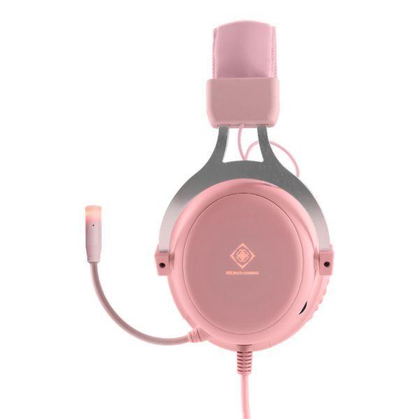 Headset Gaming DELTACO GAM-030-P (Arco de cabeça - Com fios - USB Tipo-A - Rosa) — miniatura 2