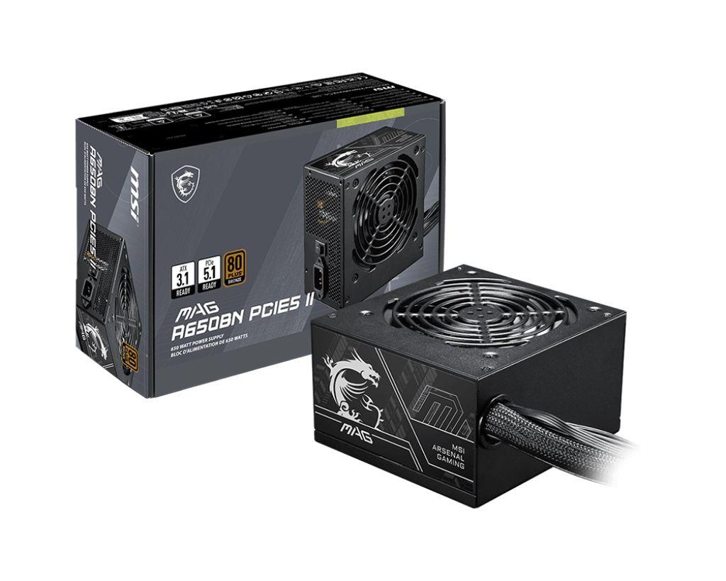 Fonte de Alimentação MSI MAG A650BN PCIE5 II (ATX - 650 W - 80 PLUS Bronze - Preto)