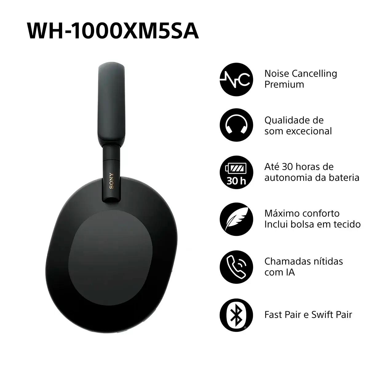 Auscultadores SONY WH-1000XM5SA (USB - Preto), miniatura 3