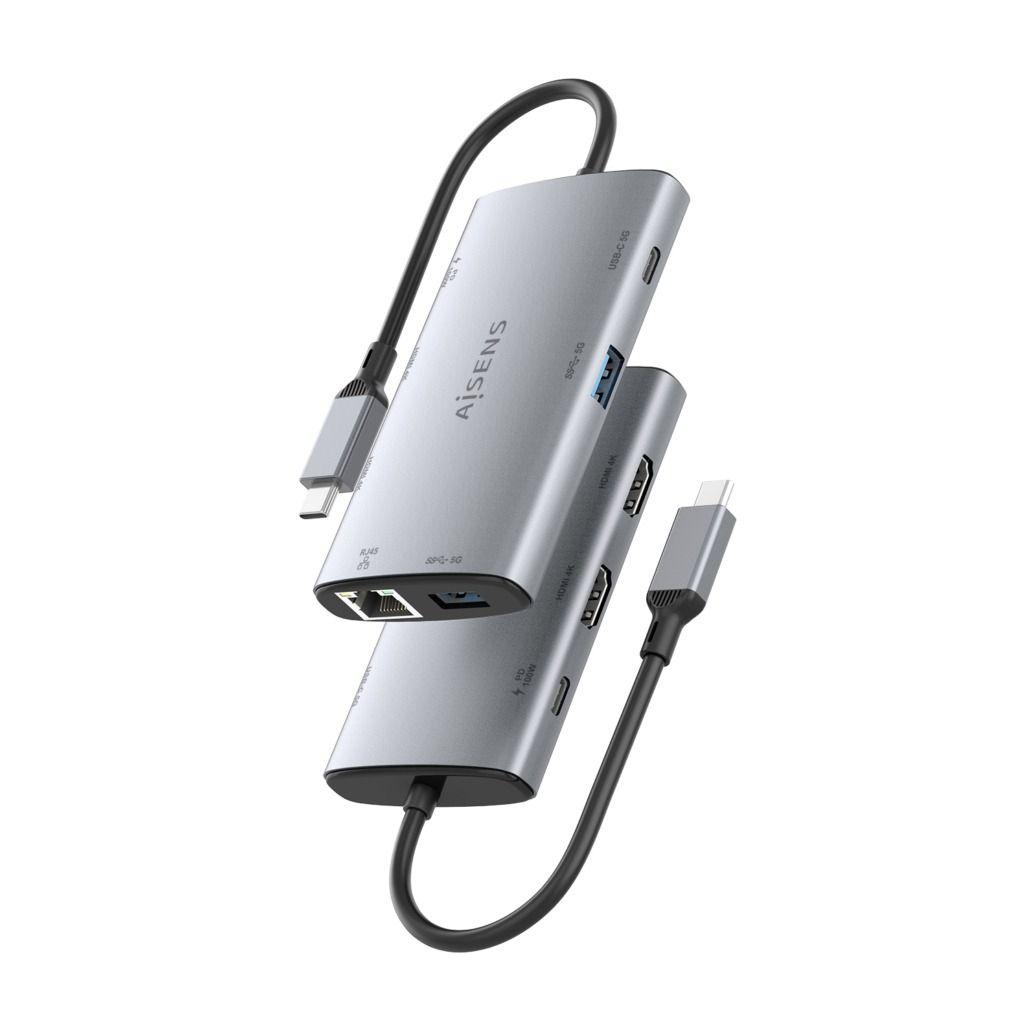Dock USB-C AISENS ASUC-7P049-GR (0,2 m - Cinzento), miniatura 3