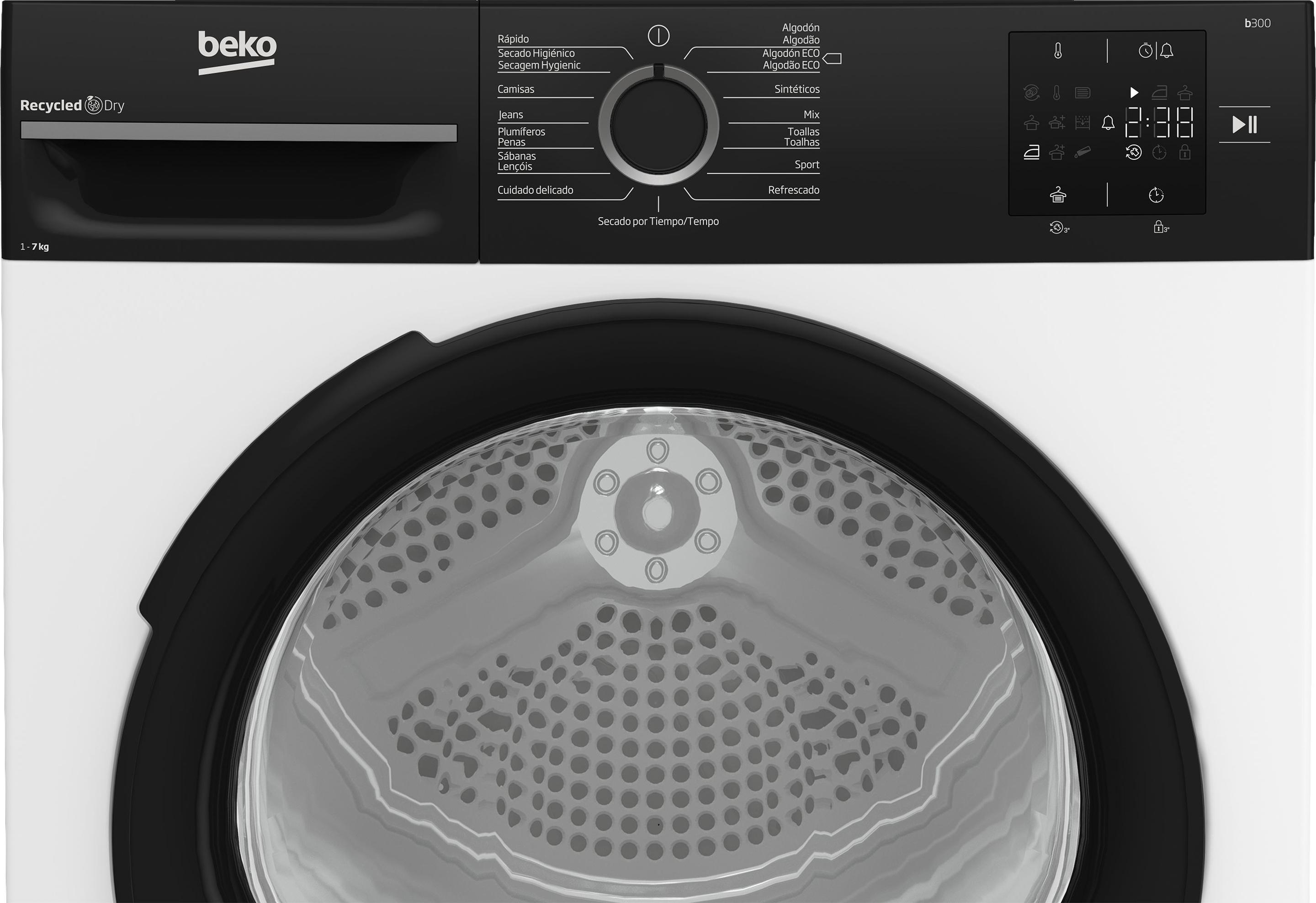 Máquina de Secar Roupa Independente BEKO BM3T37230W (7 kg - Bomba de calor - Direita - Branco), miniatura 4