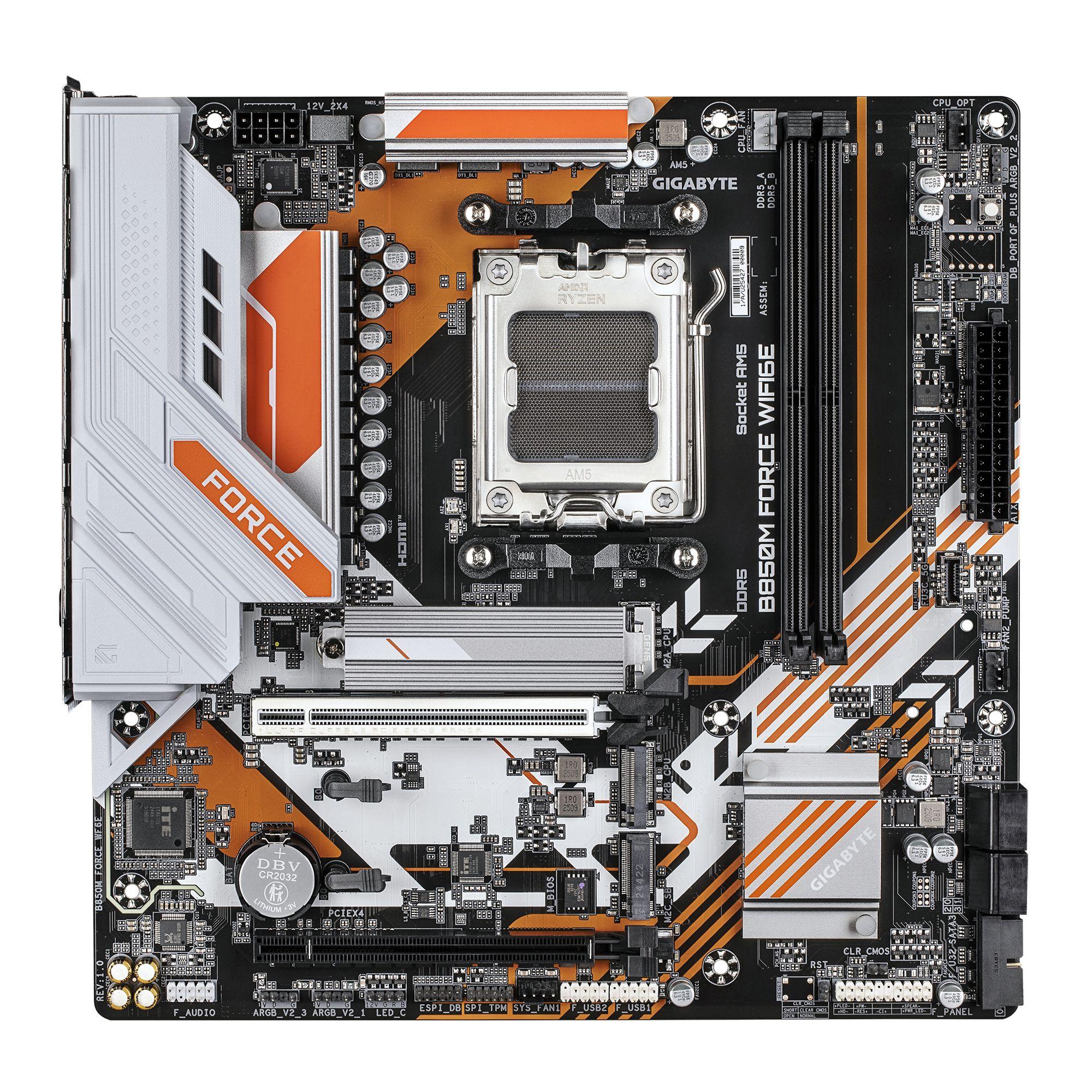 Motherboard GIGABYTE B850M FORCE WIFI6E (AM5 - micro ATX - Duplo canal - Castanho Escuro), miniatura 2