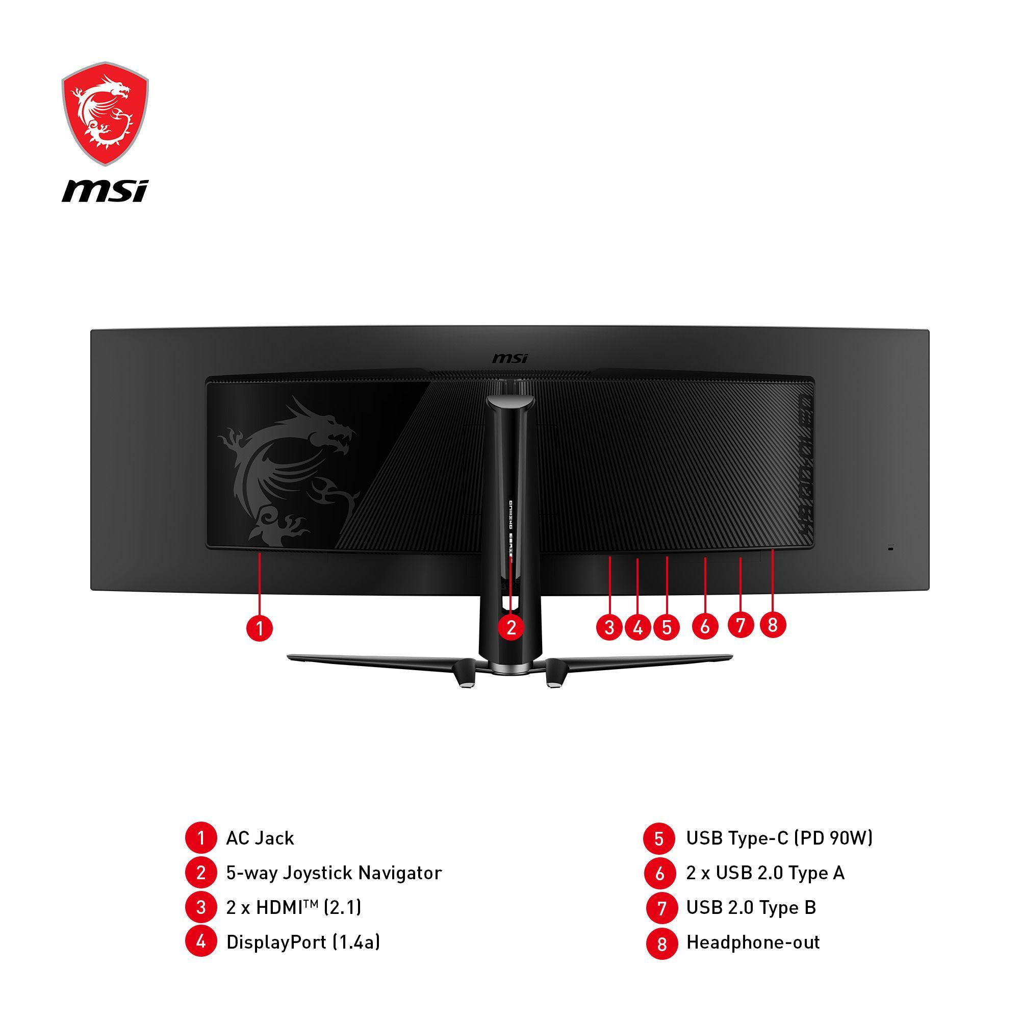 Monitor MSI MPG 491CQPDE QD-OLED (49" - QD-OLED - 144 Hz - Preto) — miniatura 6