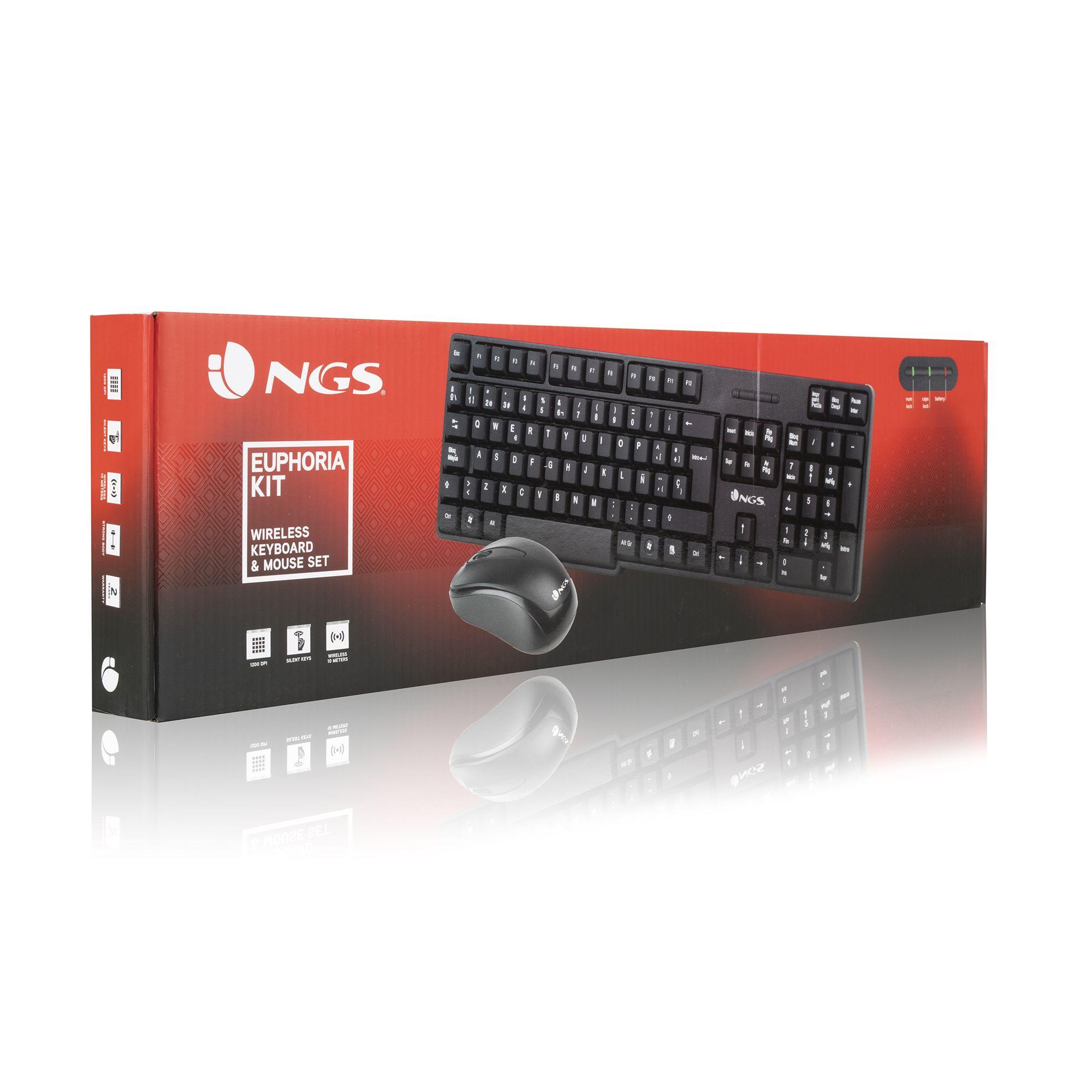 Teclado e Rato NGS Euphoria Kit (Espanhol - Tamanho completo - RF Wireless - Preto), miniatura 10