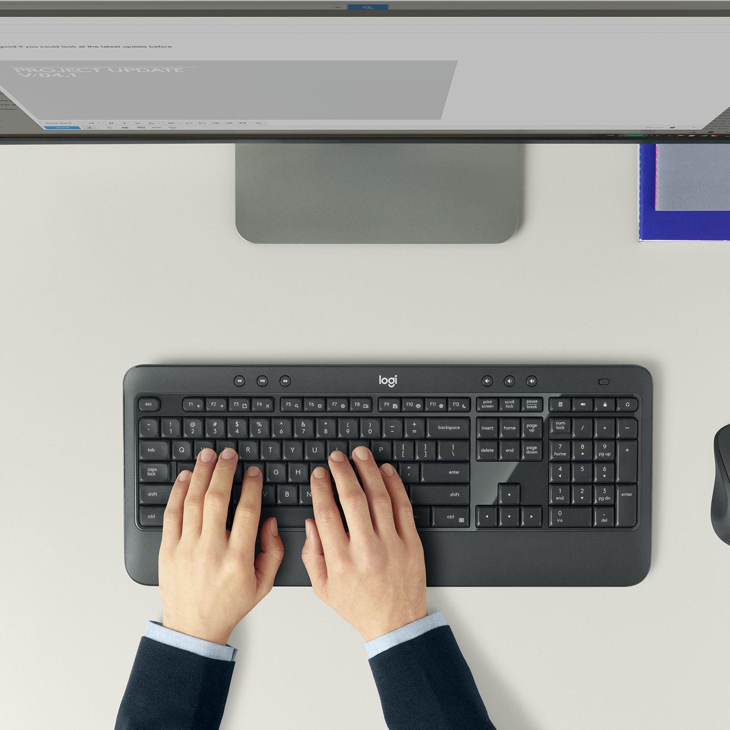 Conjunto de Teclado e Rato LOGITECH MK540 Advanced (Belga - Interruptor de membrana - Tamanho completo - Preto) — miniatura 9