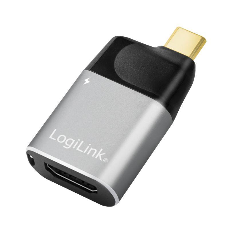 Adaptador USB-C para HDMI LOGILINK CUA0203 (USB Type-C - HDMI Type A - Preto e Cinzento)
