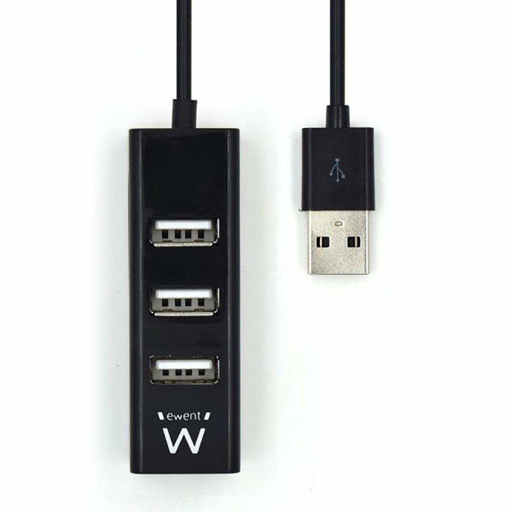 Hub USB EWENT EW1123 (0,12 m - USB 2.0, USB 1.1 - Preto) — miniatura 4